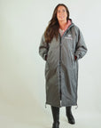 EQUIDRY waterproof horse riding raincoat All Rounder Original thick fleece Women's charcoal/pale pink studio video