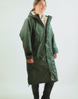 Evolution Women's | Thick Fleece | Fixed Hood | Black Forest Green/Cream