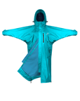 EQUIDRY women's thin fleece long waterproof horse riding coat in turquoise