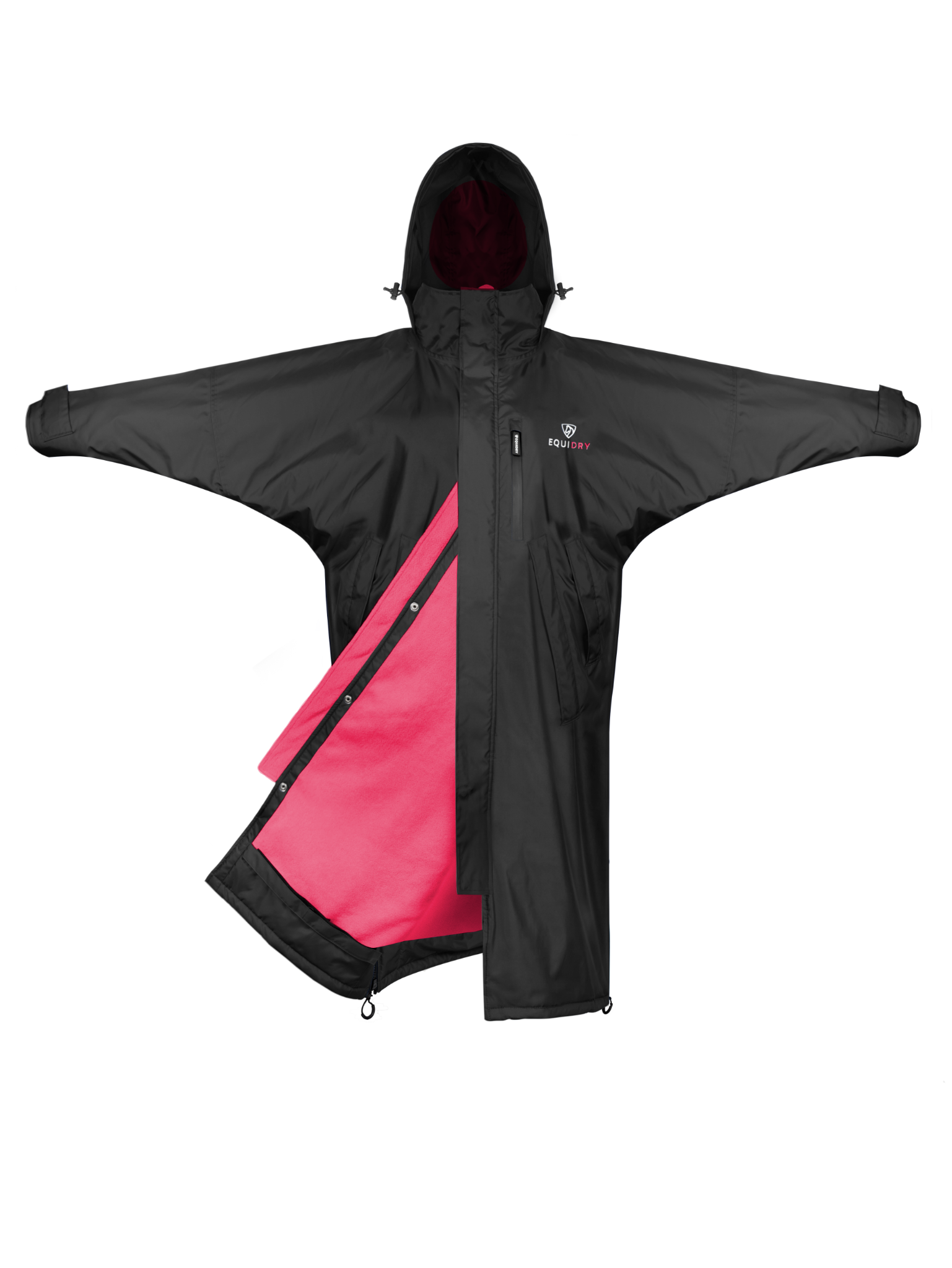 Equi Dry Robe EQUI DRY | Women's Lightweight Horse Riding Rain Coat | Black & Pink ...