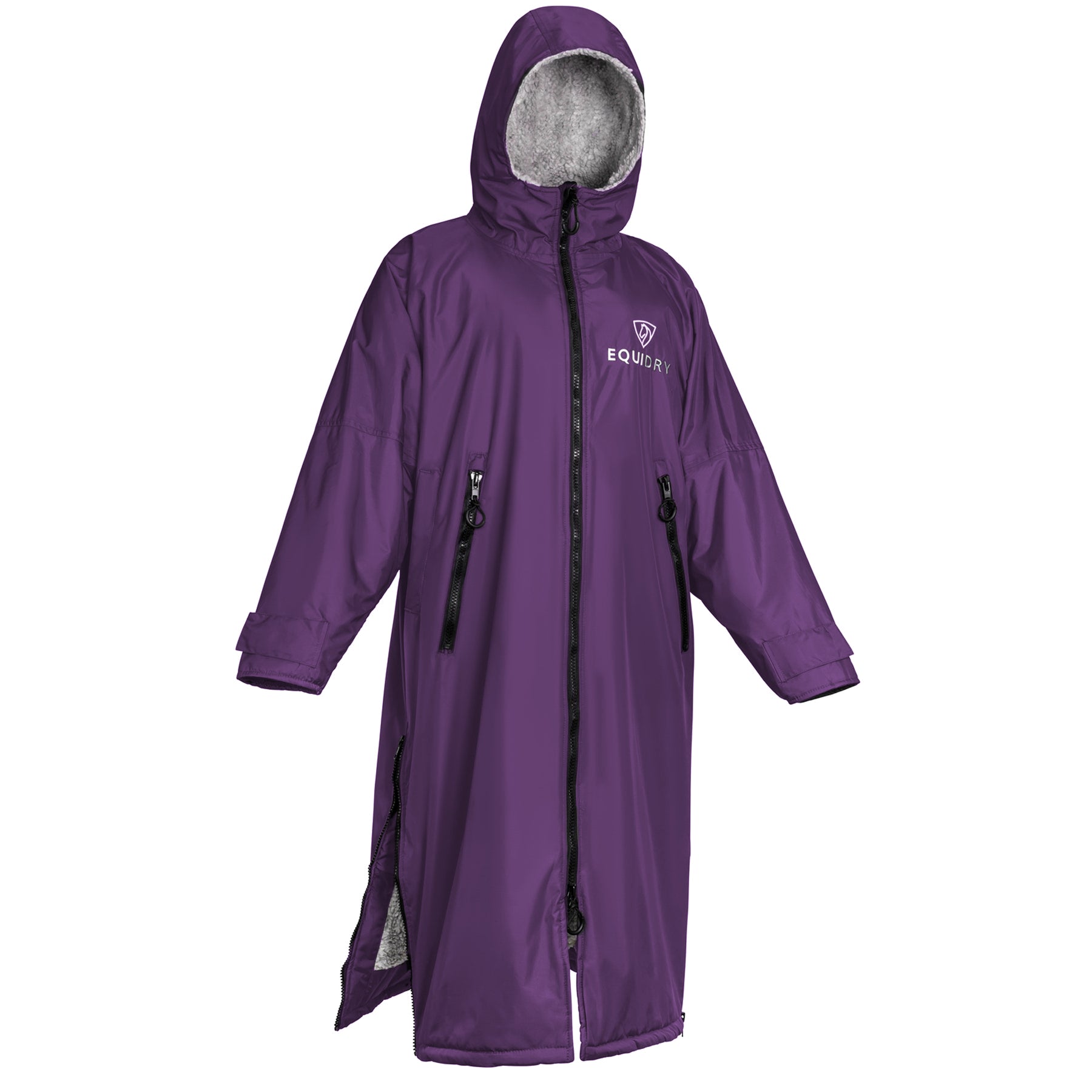 EQUIDRY waterproof horse riding raincoat All Rounder Original thick fleece Women&#39;s purple 