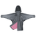 Shortie Child's Oversized Short Waterproof blouson style Riding Jacket Thin Fleece Lining Stowaway Hood in charcoal/penelope pink