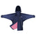 Shortie Child's Oversized Short Waterproof blouson style Riding Jacket Thin Fleece Lining Stowaway Hood in navy/penelope pink