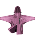 Shortie Child's Oversized Short Waterproof Riding Jacket Thin Fleece Lining Stowaway Hood in valerian 