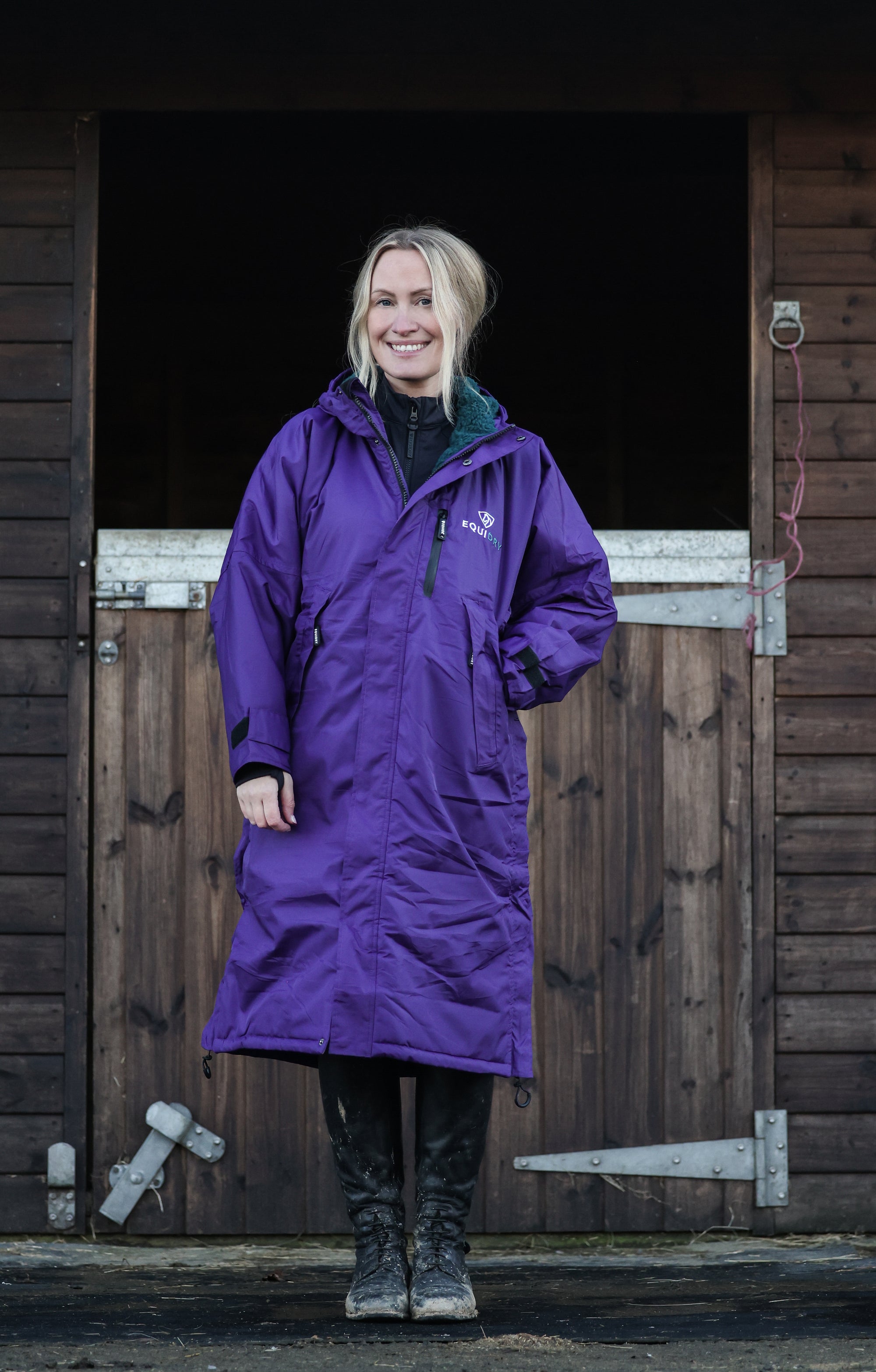 Evolution Women&#39;s | Thick Fleece | Fixed Hood | Purple/Teal